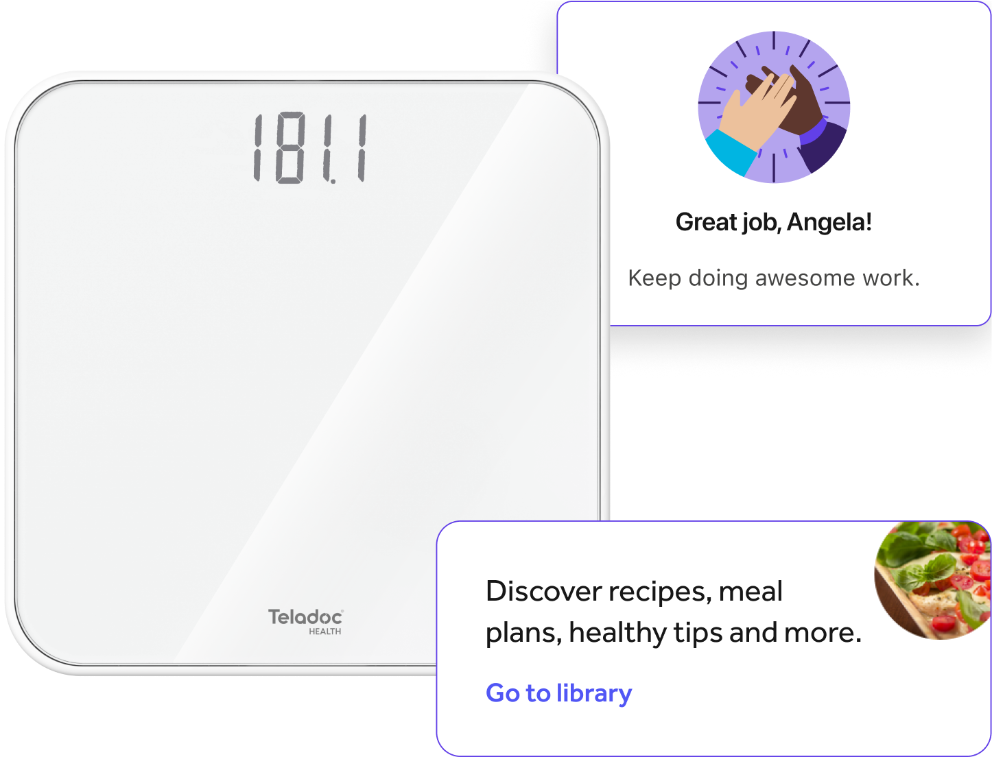 Teladoc Health smart scale with UI from the app