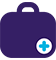 Briefcase with medical symbol