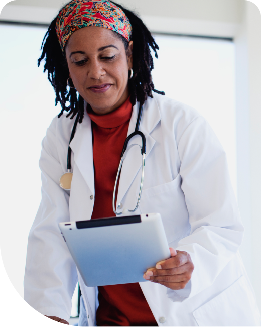 Doctor reading a chart