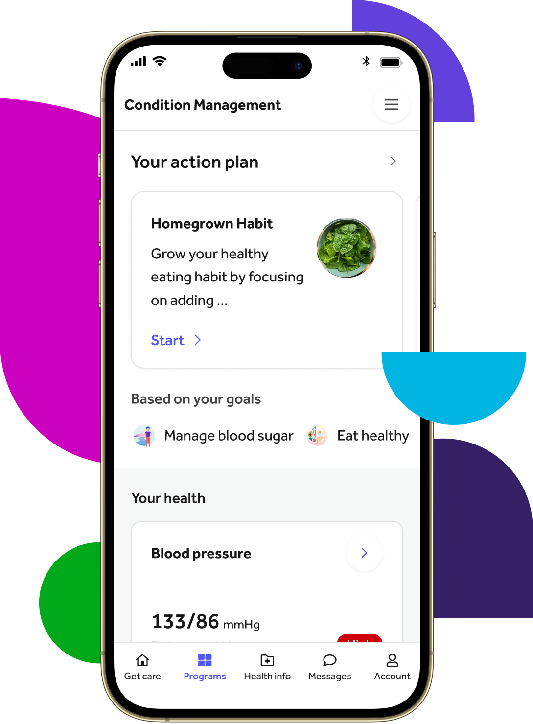 Hypertension app screen