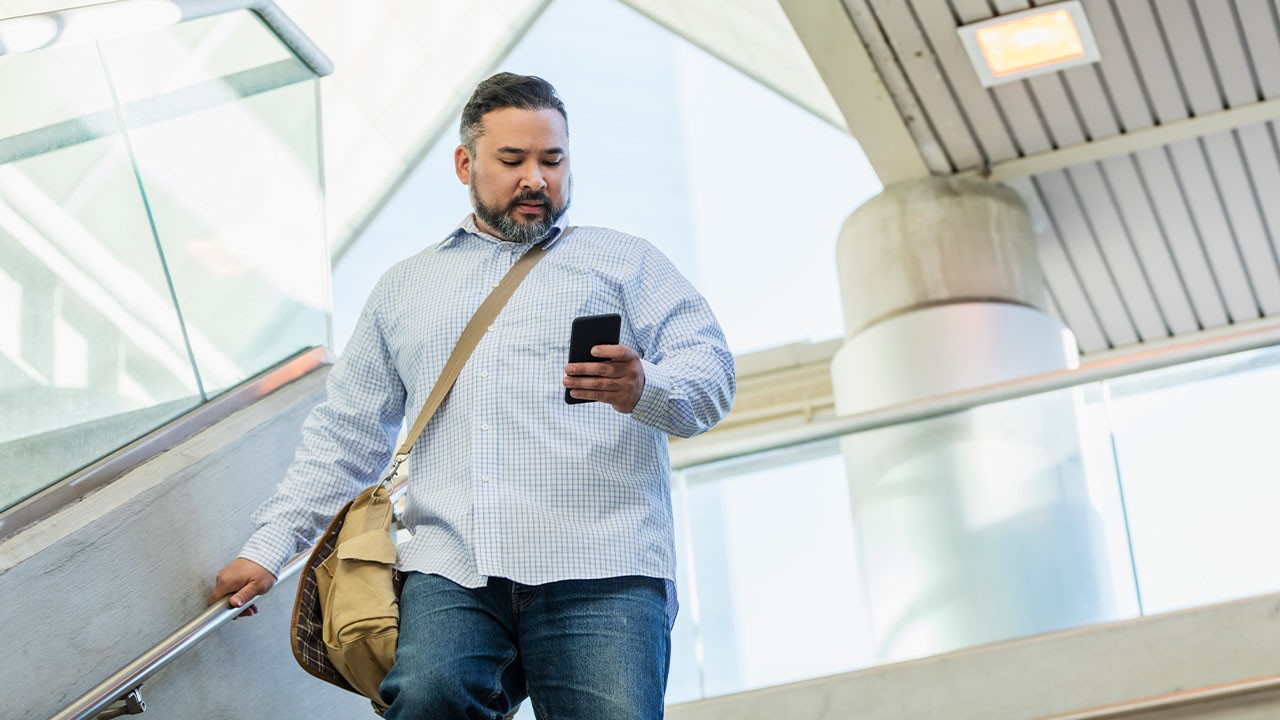Men using his phone
