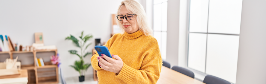 Woman using her phone